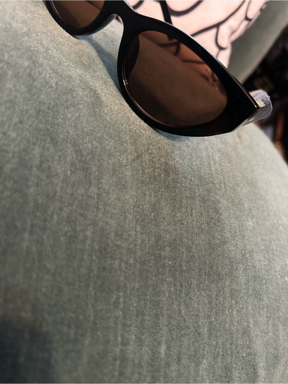 Miu Miu Black Sunglasses with Gold Logo Temples - Picture 5 of 7